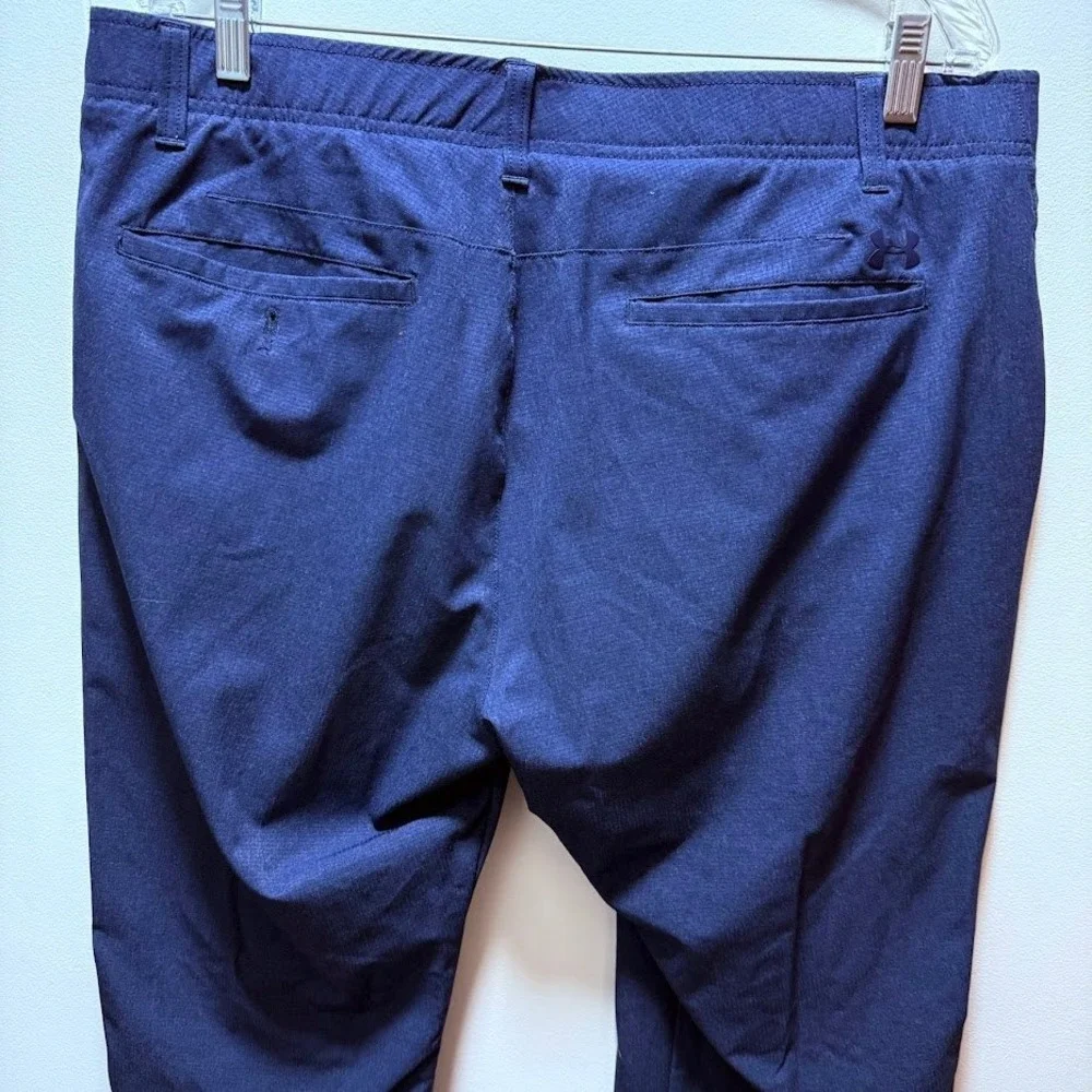 Under Armour Men Golf Pants‎ Navy Blue Size 38x32 Flat Front Athletic Fit